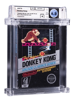 1986 NES Nintendo (USA) "Donkey Kong" Hangtab (Early Production) Sealed Video Game - WATA 6.0/B